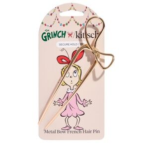 KITSCH The Grinch x Kitsch Metal Bow French Hair Pin NIP